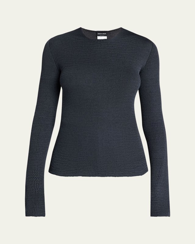 Textured Viscose-Blend Sweater